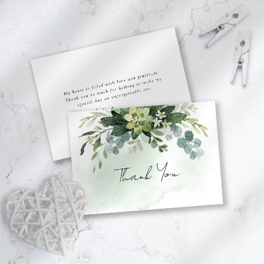 Eucalyptus Watercolor Chic Bruiloft Feest Bedankkaart