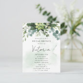 Eucalyptus Watercolor Chic Bruiloftsuitnodiging Briefkaart (Staand voorkant)