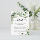 Eucalyptus Watercolor Details Envelopkaartje Informatiekaartje (Staand voorkant)