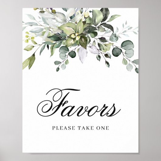 Eucalyptus Watercolor Favor Poster Bord (Voorkant)