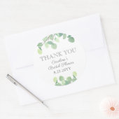 Eucalyptus Watercolor Groene Bruidsdouche Ronde Sticker (Envelop)