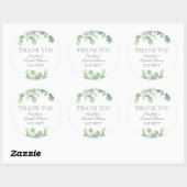 Eucalyptus Watercolor Groene Bruiloft Borrel Ronde Sticker (Vel)