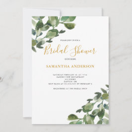 Eucalyptus Watercolor Groene Bruiloft Feest  Kaart
