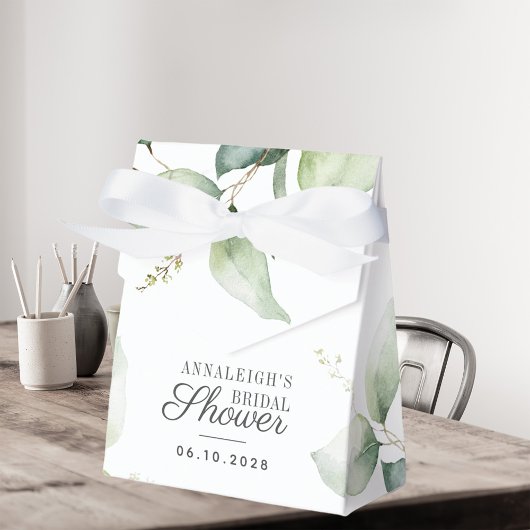 Eucalyptus Watercolor Groene Bruiloftsborrel Bedankdoosjes