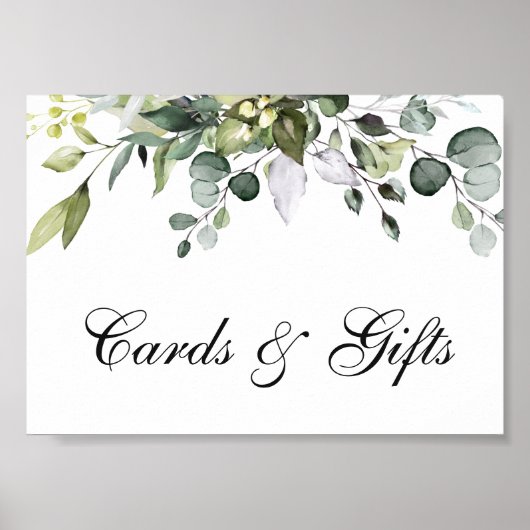 Eucalyptus Watercolor Kaarten en Cadeaus Poster Bo (Voorkant)