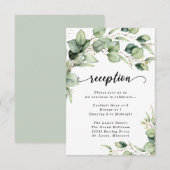 Eucalyptus Watercolor Ontvangstkaart Envelopkaart Informatiekaartje (Voorkant / Achterkant)