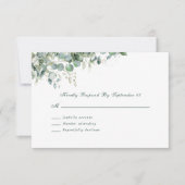 Eucalyptus Watercolor Sage Green Script RSVP  (Voorkant)