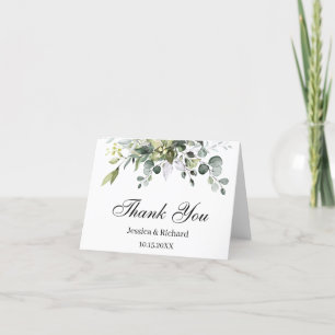Eucalyptus Watercolor Vouw Dank U Kaart
