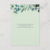 Eucalyptus Watercolor Wedding Invitation, Details Informatiekaartje (Achterkant)