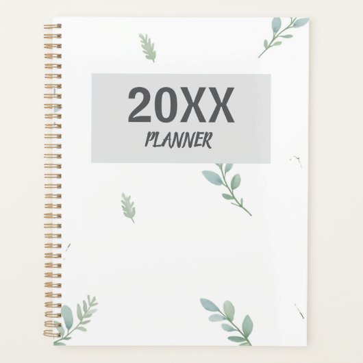 Eucalyptus Watercolor Week- en Maandplanner Planner (Voorkant)
