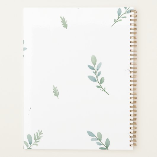 Eucalyptus Watercolor Weekly & Monthly Planner (Achterkant)