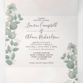 Eucalyptus Waterverf Alles-in-één bruiloft Drieluik Uitnodiging (Binnenkant midden)