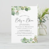 Eucalyptus Waterverf Baby in Bloom Shower Kaart (Staand voorkant)