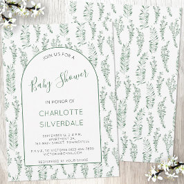 Eucalyptus Waterverf Baby shower Kaart