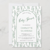 Eucalyptus Waterverf Baby shower Kaart (Voorkant)