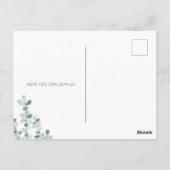 Eucalyptus Waterverf Baby shower Uitnodiging (Achterkant)