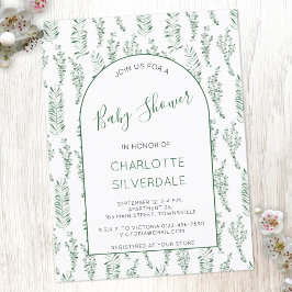 Eucalyptus Waterverf Baby shower Uitnodiging