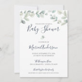 Eucalyptus Waterverf Baby shower Uitnodiging (Voorkant)