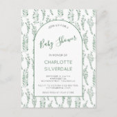 Eucalyptus Waterverf Baby shower Uitnodiging (Voorkant)