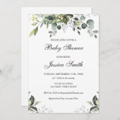 Eucalyptus Waterverf Baby shower Uitnodiging (Voorkant / Achterkant)