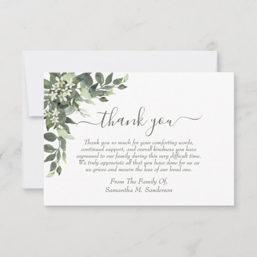 Eucalyptus-Waterverf begrafenis bij het houden van Bedankkaart (Voorkant)