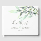 Eucalyptus Waterverf bladeren Gastenboek (Voorkant)