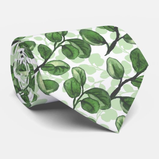 Eucalyptus waterverf bladeren stropdas (Opgerold)