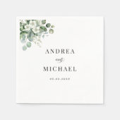 Eucalyptus Waterverf Bloemen Namen Zomer Bruiloft Servet (Voorkant)