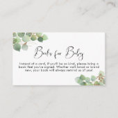 Eucalyptus Waterverf Books for Baby shower Informatiekaartje (Voorkant)
