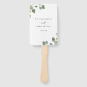 Eucalyptus Waterverf Botanisch Huwelijksprogramma Handwaaier (Voorkant)