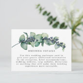Eucalyptus Waterverf Botanische bruiloft Details Informatiekaartje (Staand voorkant)