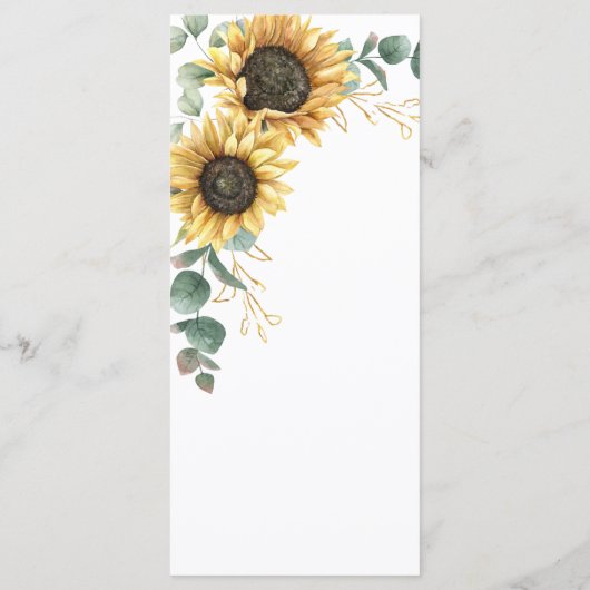 Eucalyptus Waterverf botanische bruiloft Menu (Achterkant)