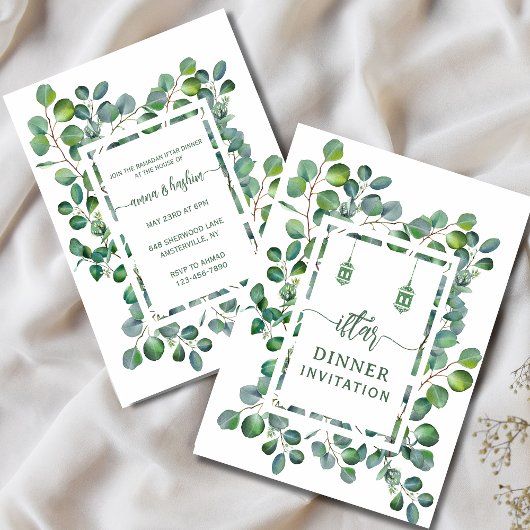 Eucalyptus waterverf botanische ramadan iftar kaart