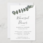 Eucalyptus Waterverf Botanische repetitie Diner Kaart (Voorkant)