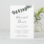 Eucalyptus Waterverf Botanische repetitie Diner Kaart (Staand voorkant)