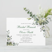 Eucalyptus Waterverf Bridal Brunch Kaart (Staand voorkant)