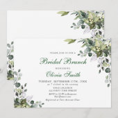 Eucalyptus Waterverf Bridal Brunch Kaart (Voorkant / Achterkant)