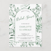 Eucalyptus Waterverf Bridal Shower Briefkaart (Voorkant)
