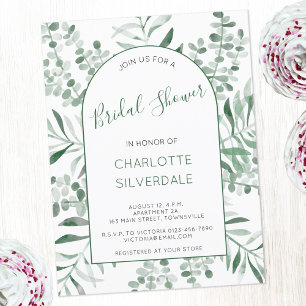 Eucalyptus Waterverf Bridal Shower Briefkaart