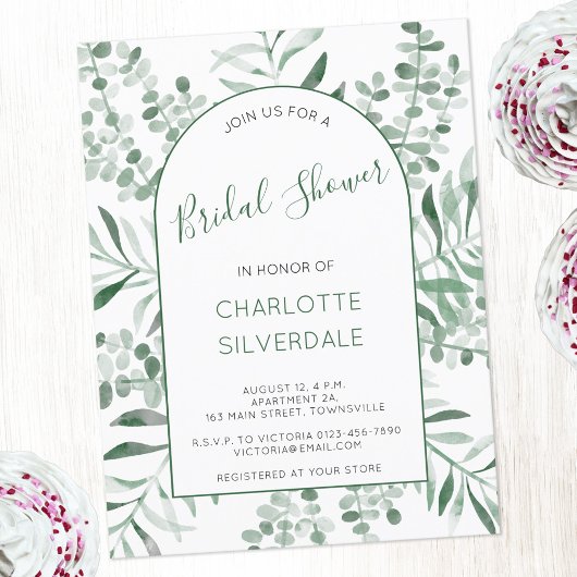 Eucalyptus Waterverf Bridal Shower Briefkaart