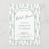 Eucalyptus Waterverf Bridal Shower Briefkaart (Voorkant)