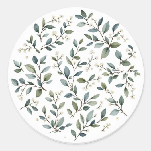 Eucalyptus Waterverf bruiloft Sticker (Voorkant)