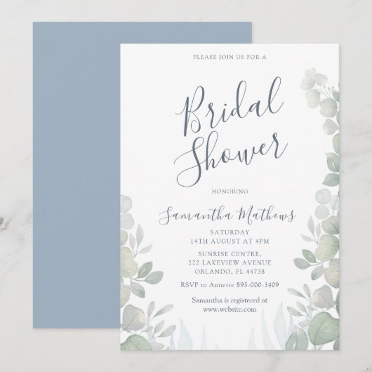 Eucalyptus Waterverf bruiloft Vrijgezellenfeest Kaart (Voorkant / Achterkant)