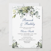 Eucalyptus Waterverf Brunch en Bubble Kaart (Voorkant)