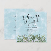 Eucalyptus Waterverf Couples Shower Kaart (Voorkant / Achterkant)