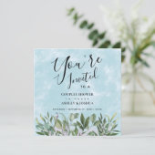 Eucalyptus Waterverf Couples Shower Kaart (Staand voorkant)