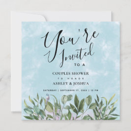 Eucalyptus Waterverf Couples Shower Kaart