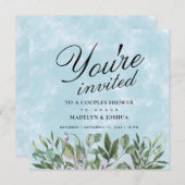 Eucalyptus Waterverf Couples Shower Kaart (Voorkant / Achterkant)