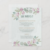 Eucalyptus Waterverf Dusty Blue Greenery Informatiekaartje (Voorkant / Achterkant)