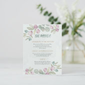 Eucalyptus Waterverf Dusty Blue Greenery Informatiekaartje (Staand voorkant)